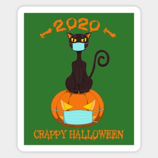 Halloween 2020 Scary Black Cat in mask Magnet